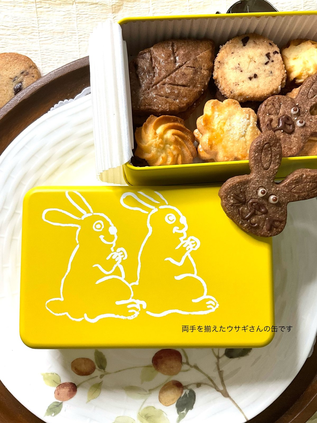 うさぎさんのミニクッキー缶 | うかわ菓子店