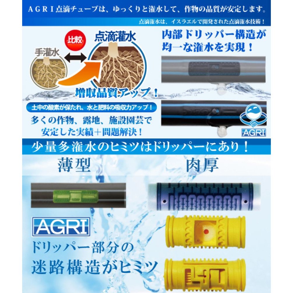 点滴チューブ：TOPDrip(ピッチ20cm/厚さ0.20mm/長さ1000m）