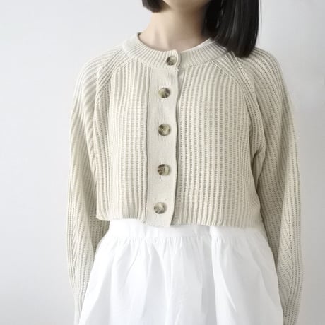 片畔編み 2WA Yショート プルオーバー ニット（IVORY）