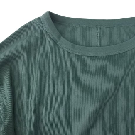 コットンリブ ワイド 長袖 プルオーバー ロンT (GREEN)