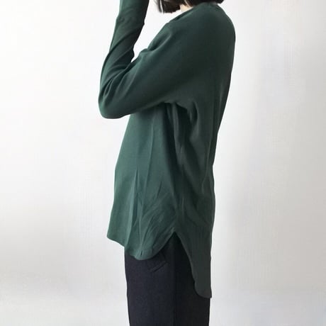 コットンリブ ワイド 長袖 プルオーバー ロンT (GREEN)