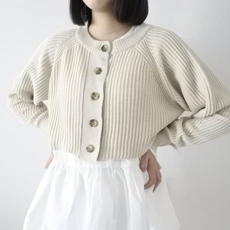 片畔編み 2WA Yショート プルオーバー ニット（IVORY）