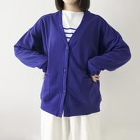 裏毛 Vネック カーディガン（BLUE）