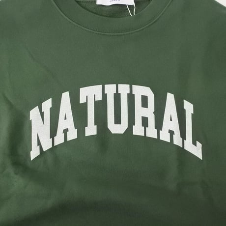 裏毛 スウェット 袖ボリューム ロゴ プルオーバー (GREEN)