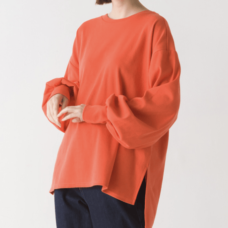 リブボリューム 袖 プルオーバー （ORANGE）