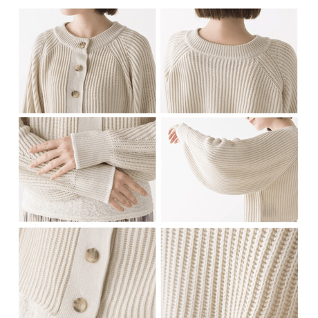 片畔編み 2WA Yショート プルオーバー ニット（BEIGE）
