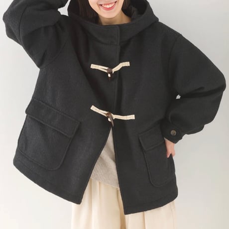 リング フェイク ウール ショート ダッフル コート