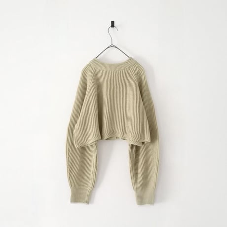 片畔編み 2WA Yショート プルオーバー ニット（BEIGE）