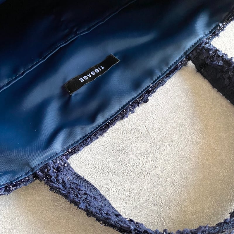 fitafita ツイードバッグ　ネイビーカラー fitafita ツイードバッグ ネイビーカラー ネイビー ツイードバッグ M