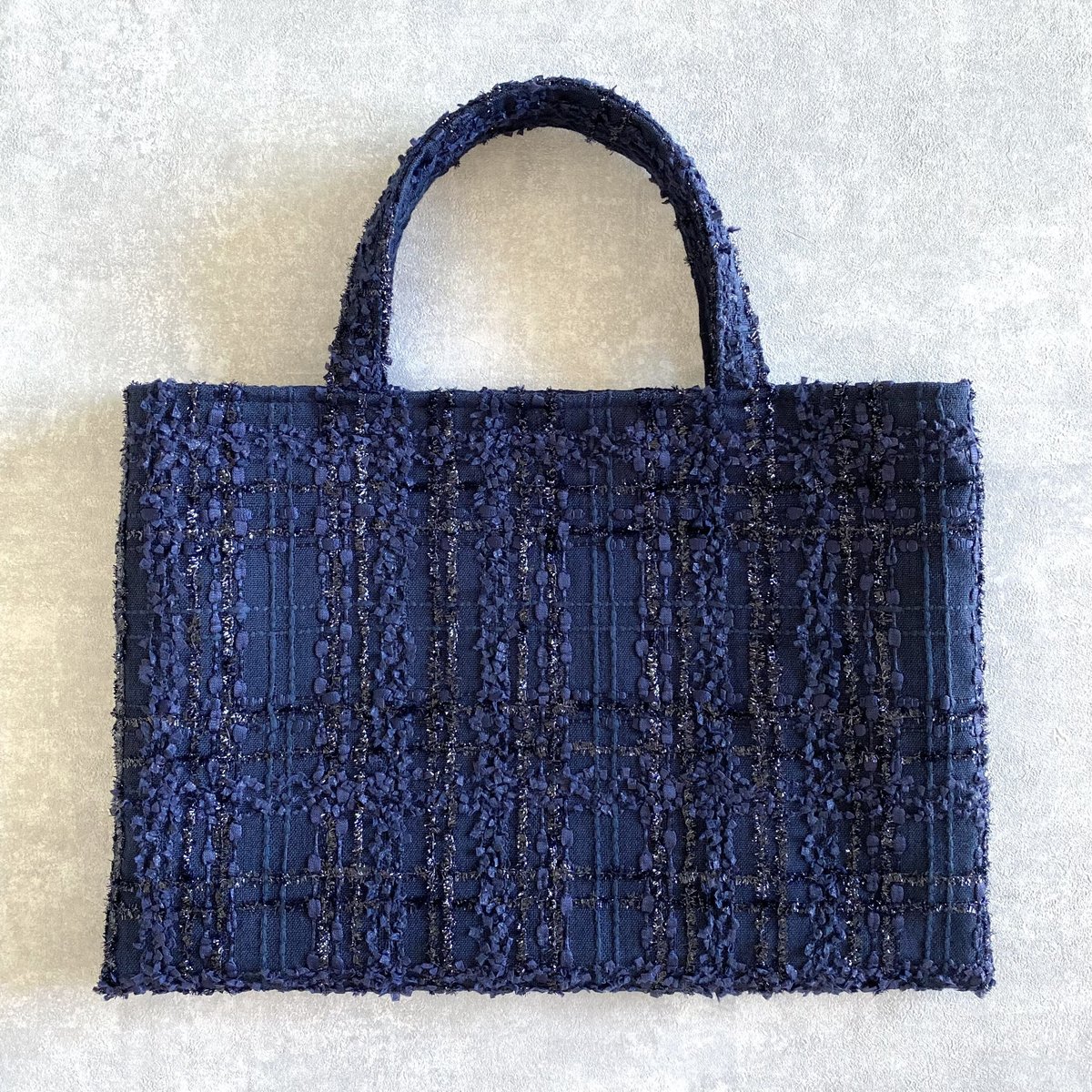 ネイビー ツイードバッグ M | TISSAGE