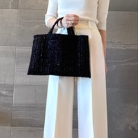 ネイビー ツイードバッグ M | TISSAGE