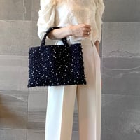 ネイビー ツイードバッグ M | TISSAGE
