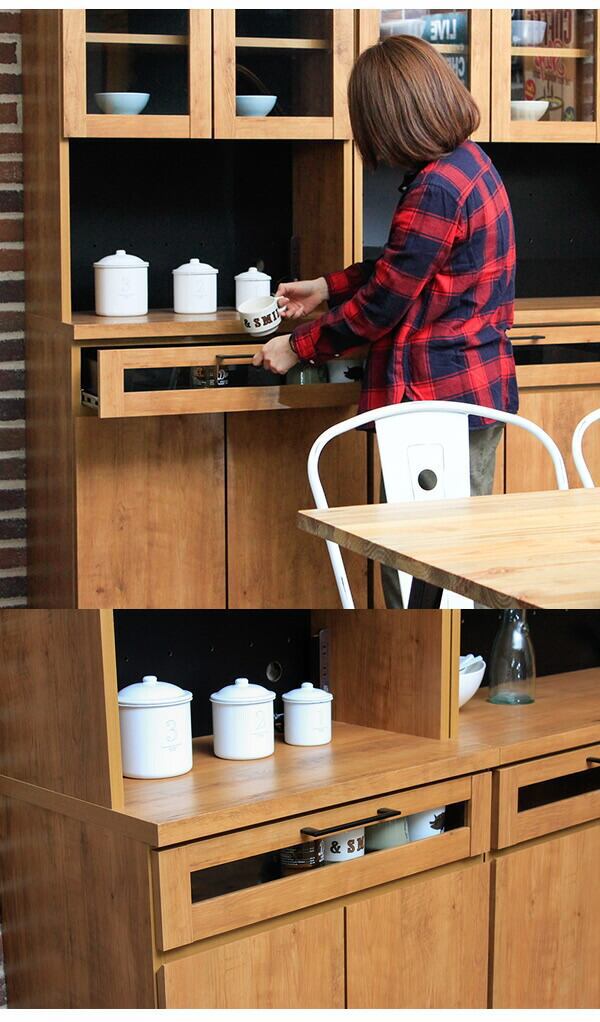 キッチンボード 食器棚 レンジ台 棚 ラック キャビネット ： 幅