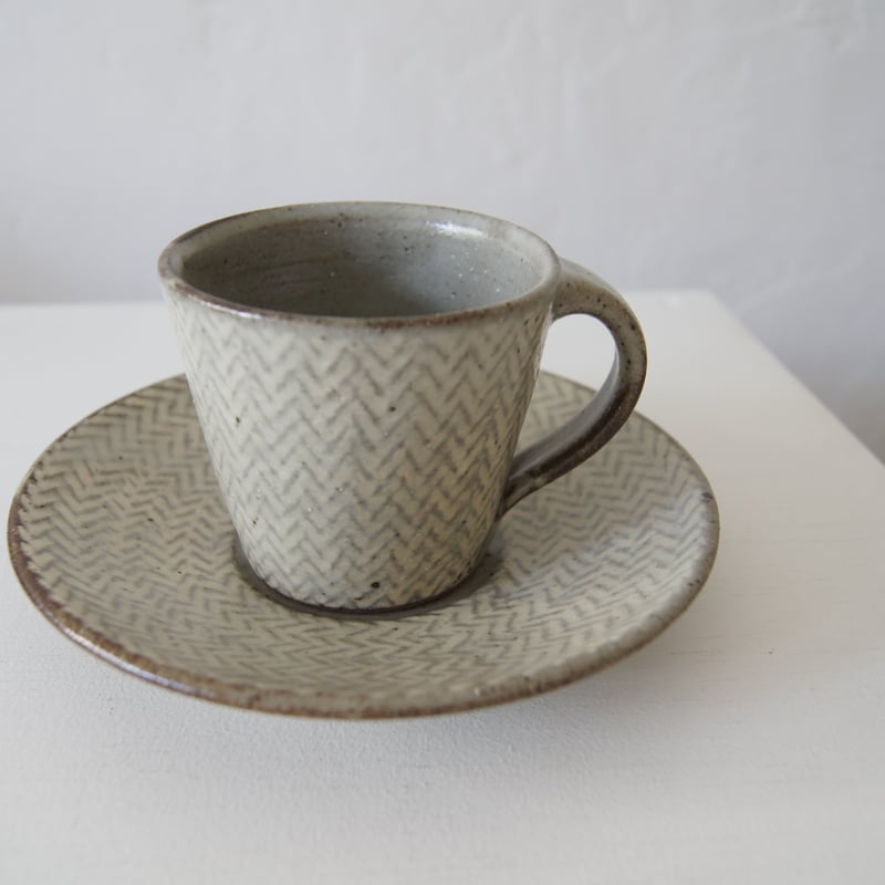 島岡桂/縄文象嵌デミタスカップ＆ソーサー | HAKUTO