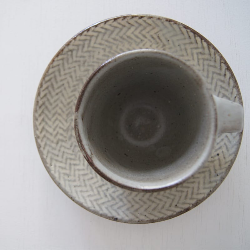 島岡桂/縄文象嵌デミタスカップ＆ソーサー | HAKUTO