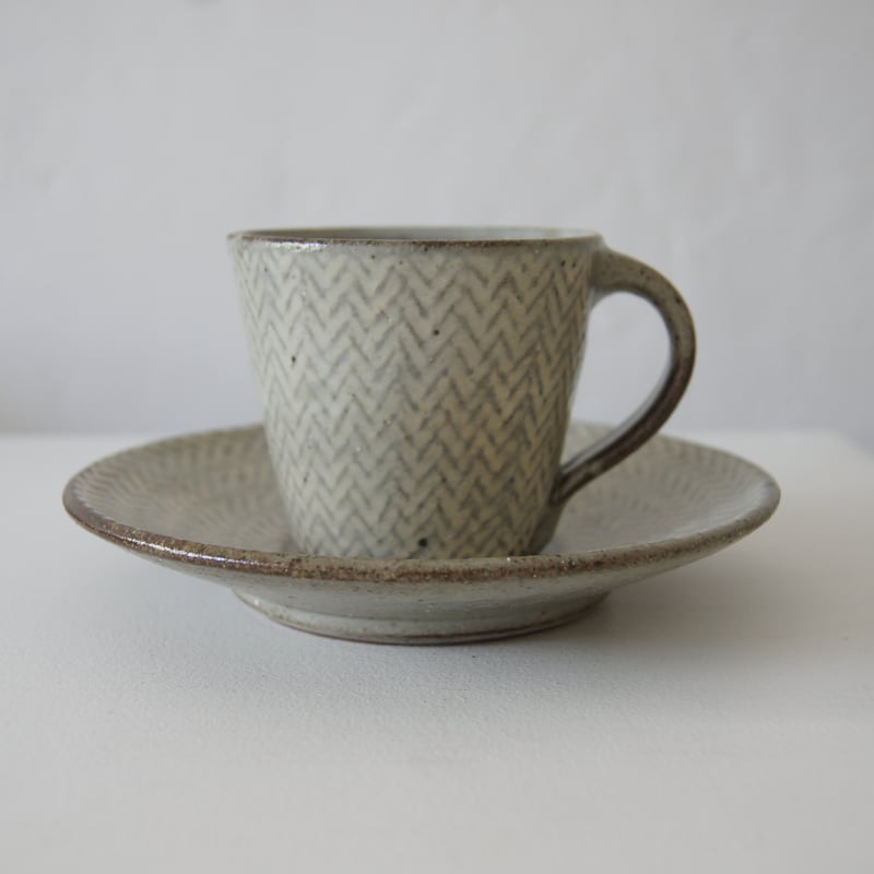 島岡桂/縄文象嵌デミタスカップ＆ソーサー | HAKUTO