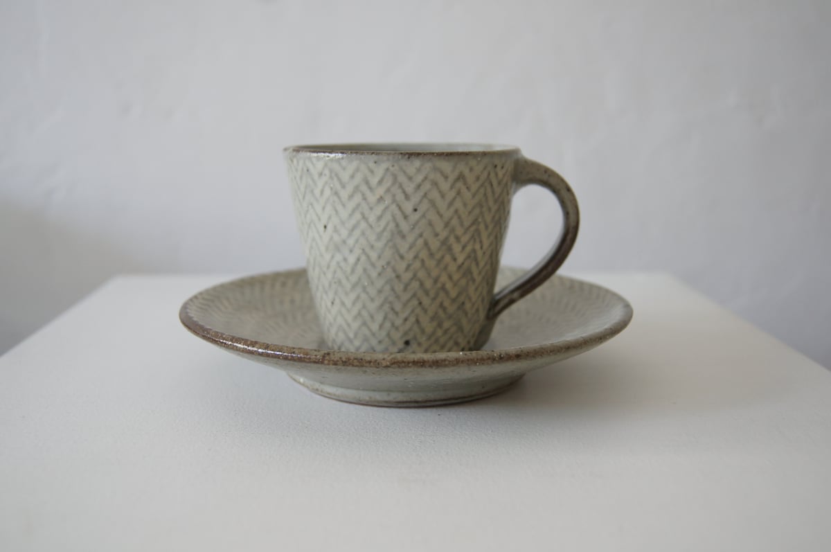 島岡桂/縄文象嵌デミタスカップ＆ソーサー | HAKUTO