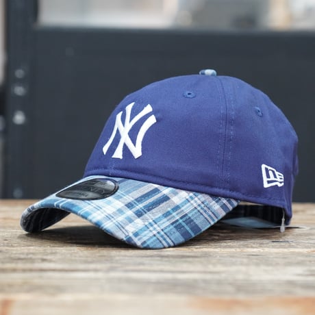 NEW ERA・ニューエラ　9TWENTY MLB Patchwork ニューヨーク・ヤンキース ライトネイビー マドラスチェックバイザー