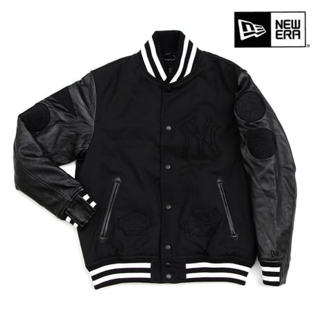 Vintage/deadstock　NEW ERA ニューエラ　STADIUM JKT NEYYAN FULL PATCH BLK BLK（L）