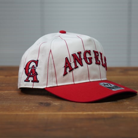 47BRAND Angels エンゼルス フォーティーセブン キャップ ’47 Angels Double Header Pinstripe '47 HITCH White x Red