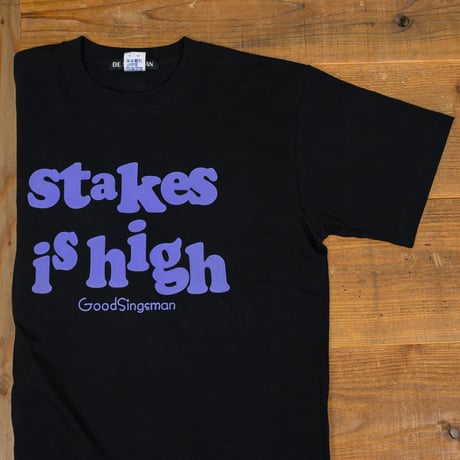 DE SINGSMAN　"stakes is high" Tee 12inchタイトル Reタイポグラフィック（Black）
