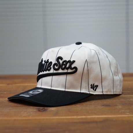 47BRAND ホワイトソックス フォーティーセブン キャップ ’47 White Sox Double Header Pinstripe '47 HITCH WHITExBLACK