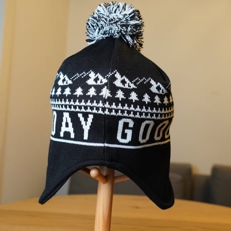 NEWERA・ニューエラ ポンポンニット イヤーフラップ Angler Collection GOOD DAY POLARTEC 200 ブラック【ニューエラアウトドア】14344494
