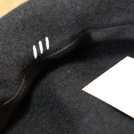 HUNTISM ハンティズム Beret / Black ウール素材ベレー帽 htm233014 ブラック
