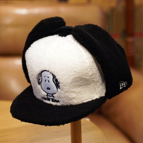 NEW ERA・ニューエラ　59FIFTY Dog Ear ドッグイヤー PEANUTS ピーナッツ スヌーピー ホワイト ブラックバイザー  14344560