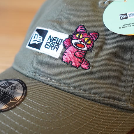 NEWERA・ニューエラ　Youth 9TWENTY たべっ子どうぶつ ねこ ボックスロゴ ニューオリーブ  14346890
