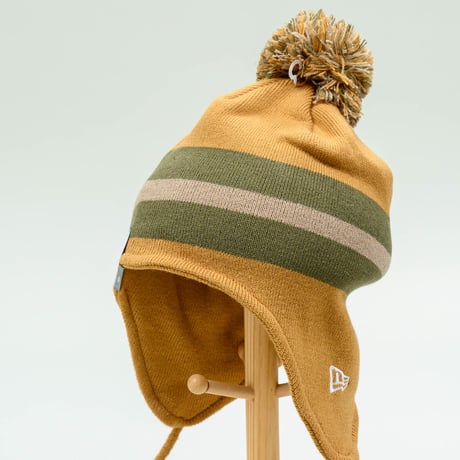 NEWERA・ニューエラ　   ポンポンニット イヤーフラップ Ear Flap ブラウン × オリーブグリーン
