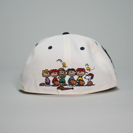 NEWERA・ニューエラ　     59FIFTY PEANUTS ピーナッツ スヌーピー 野球 クロームホワイト ネイビーバイザー