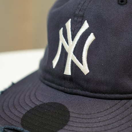 NEW ERA・ニューエラ 9THIRTY powered by GORO (min-nano) ニューヨーク・ヤンキース ダメージ/パッカブルバイザー/モンレーウォッシュ ネイビー