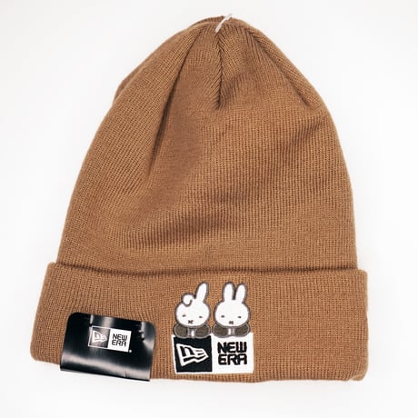 NEW ERA・ニューエラ　 ベーシック カフニット miffy ミッフィー ボックスロゴ カーキ
