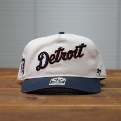 47BRAND デトロイトタイガース フォーティーセブン キャップ ’47 MLB タイガース キャップ Double Header Script Shot Hitch ホワイト ネイビー