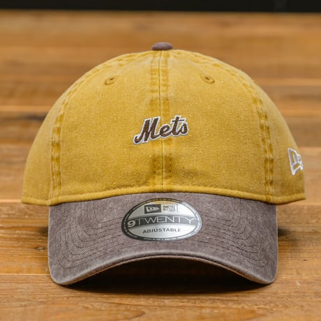 NEW ERA・ニューエラ　  9TWENTY Acid Wash ニューヨーク・メッツ マスタード ブラウンバイザー