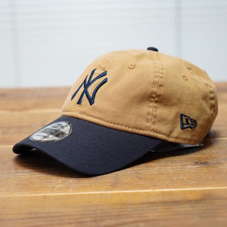 NEWERA・ニューエラ　9TWENTY MLB Washed Duck ニューヨーク・ヤンキース ライトブロンズ ネイビーバイザー