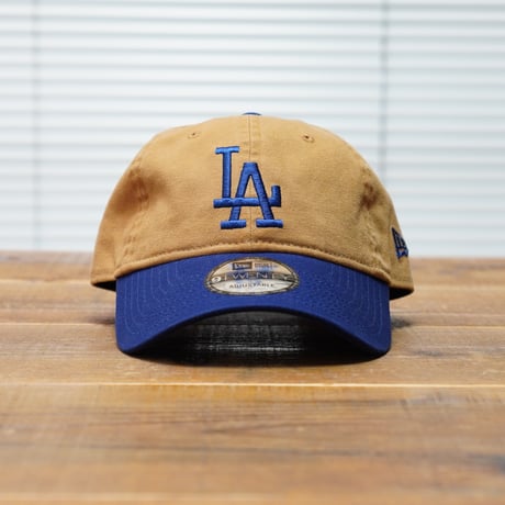 NEWERA・ニューエラ　9TWENTY MLB Washed Duck ロサンゼルス・ドジャース ライトブロンズ ネイビーバイザー