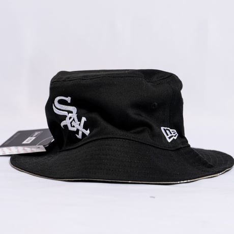 NEW ERA・ニューエラ　 バケット01 MLB Reversible Hat リバーシブル シカゴ・ホワイトソックス（ブラック/ペブル）（M/Lサイズ）