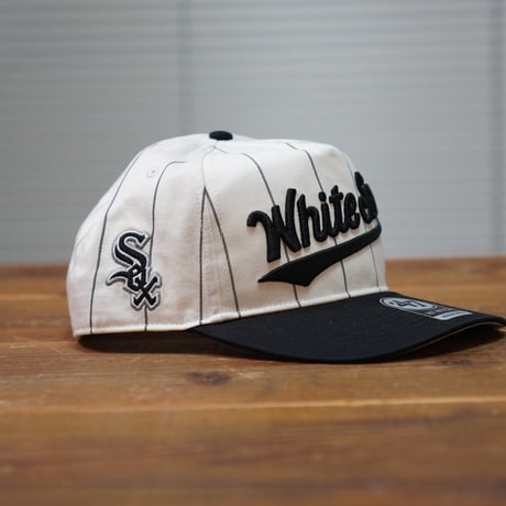 47BRAND ホワイトソックス フォーティーセブン キャップ ’47 White Sox Double Header Pinstripe '47 HITCH WHITExBLACK