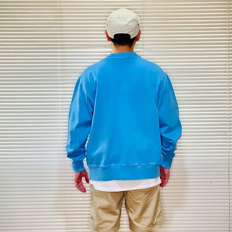 daze & easy ロゴ刺繍スウェット「THE DYE 顔料染め裏毛」DE SINGSMAN（ブルー）