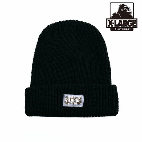 エクストララージ XLARGE WORK LOGO PATCHED CUFF BEANIE BLACK