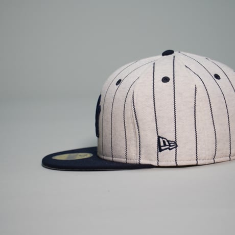 NEWERA・ニューエラ　  59FIFTY MLB Oatmeal Heather ニューヨーク・ヤンキース オートミール ネイビーバイザー