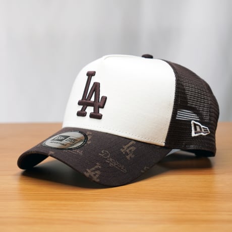 NEW ERA・ニューエラ 9FORTY A-Frame トラッカー MLB Jacquard ロサンゼルス・ドジャース ブラウン