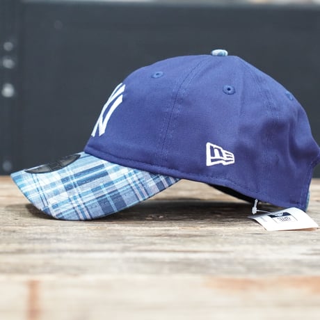 NEW ERA・ニューエラ　9TWENTY MLB Patchwork ニューヨーク・ヤンキース ライトネイビー マドラスチェックバイザー