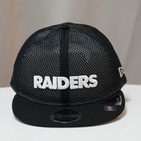 NEW ERA・ニューエラ RC 9FIFTY Flat Visor powered by GORO (min-nano) ラスベガス・レイダース ダブルメッシュ ブラックメッシュ/ブラック