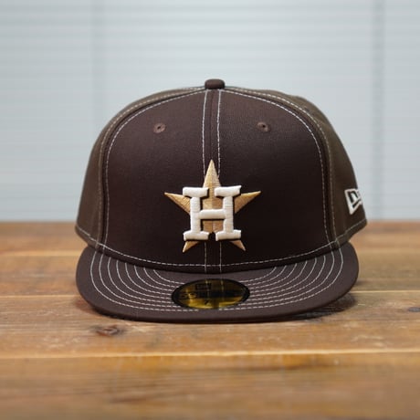 NEWERA・ニューエラ　59FIFTY White Stitches ヒューストン・アストロズ バーントウッド/ウォルナット