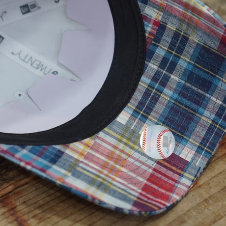 NEW ERA・ニューエラ　9TWENTY MLB Patchwork ロサンゼルス・ドジャース クロームホワイト マドラスチェックバイザー