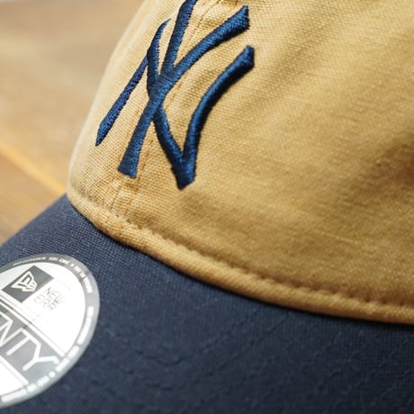 NEWERA・ニューエラ　9TWENTY MLB Washed Duck ニューヨーク・ヤンキース ライトブロンズ ネイビーバイザー