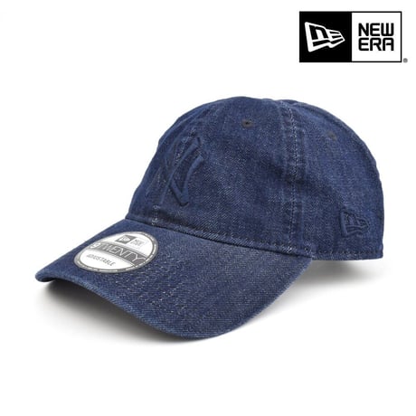 NEW ERA・ニューエラ　 9TWENTY クロスストラップ ウォッシュドコットン ニューヨークヤンキース インディゴデニム ネイビー